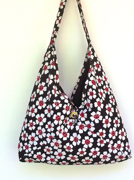 Large Triangle Shoulder Bag In Japanese Fabric by NicolettaGeorge