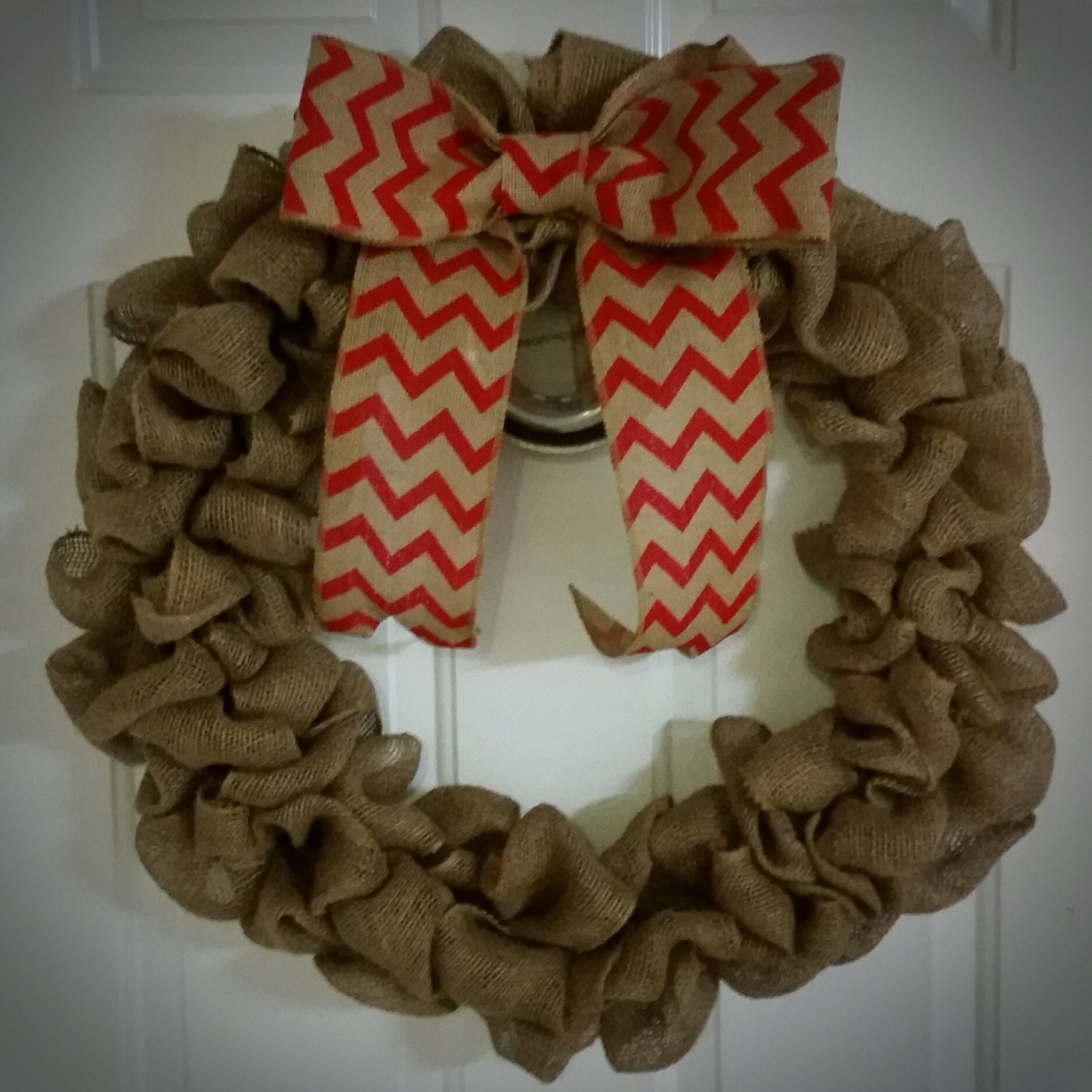 Burlap Red Christmas Wreath