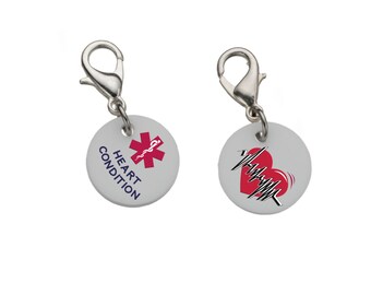 Heart Condition Medical Alert Brac elet Charm - Medium ...