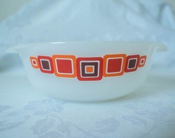 Crown Ovenware Oval Casserole/Serving Dish - Moderne Pattern - c1970s
