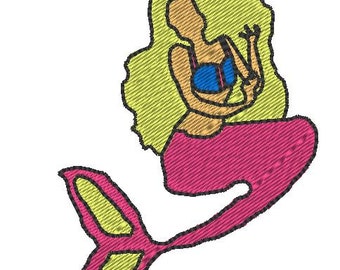 Mermaid Embroidery Design, Machine Embroidery Design, Marine Embroidery Download,PES Embroidery Files, Instant Download Embroidery Design