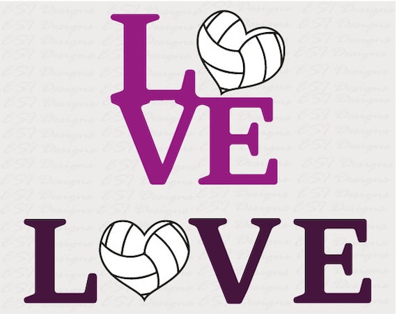 Volleyball love designs SVG DXF EPS use with Silhouette