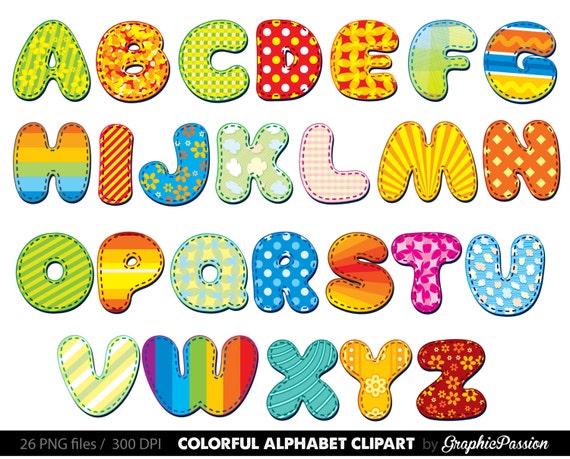 free colorful alphabet clipart - photo #19