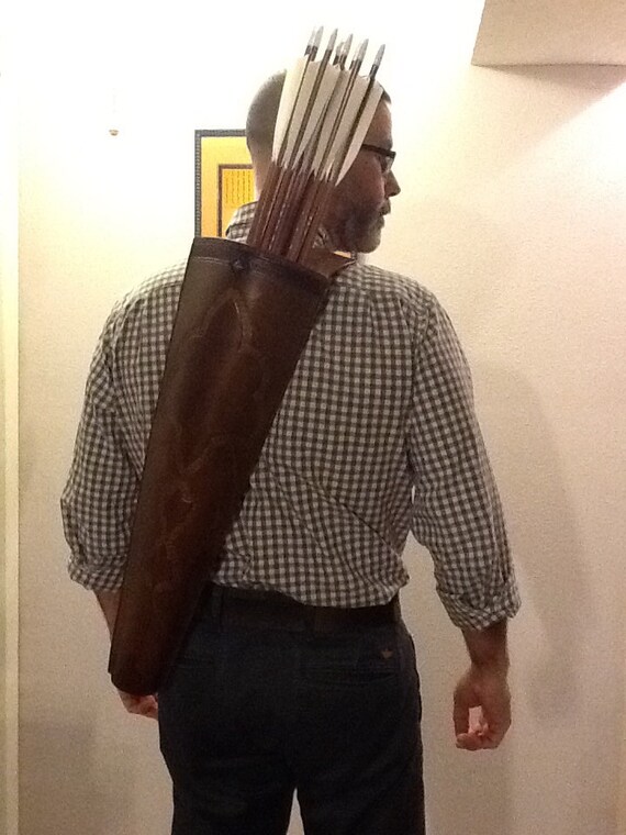 Back+Quiver+Pattern Leather back quiver with shield arrow pattern by Kwivers on Etsy