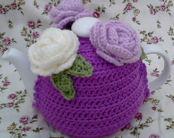 Rose bouquet Tea Cosy handmade crochet knitted vintage perfect gift