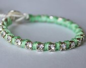 Rhinestone Wrap Bracelet in Green