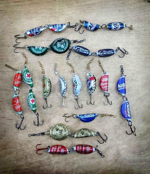 bottle cap fishing lure by RichardsWoodworking7 on Etsy