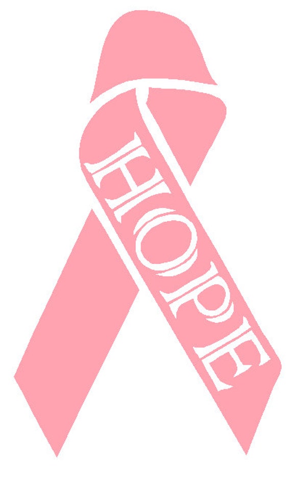 HOPE Ribbon Vinyl Decal Sticker Choose Your Color