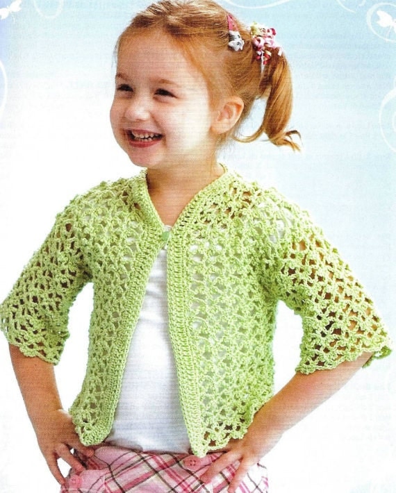 pattern toddler crochet jumper for Vintage half sweater Pattern Lacey Crochet Cardigan sleeves Toddler