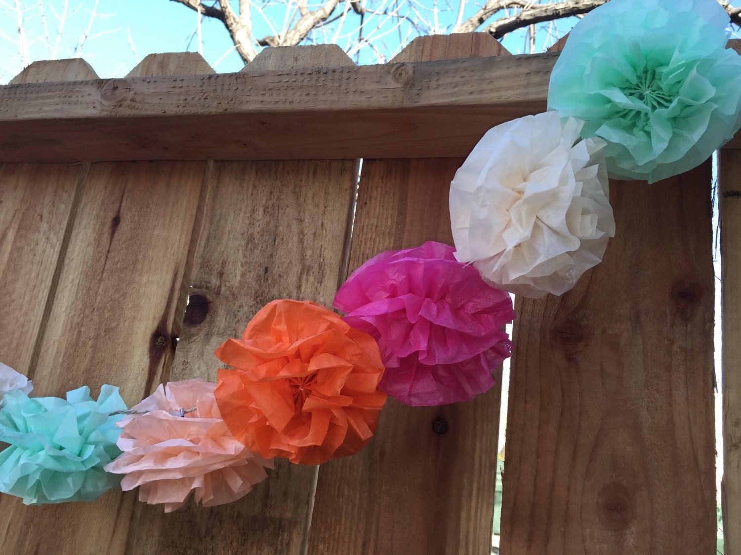 Spring flower garland by 3sistersprettyparty on Etsy