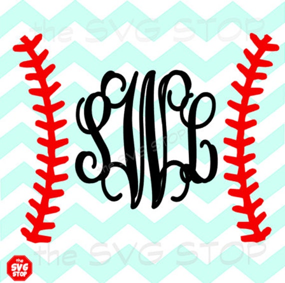 Baseball monogram design SVG and studio files for Cricut
