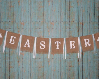 EASTER Burlap Banner Easter Decor Easter Bunny Garland Burlap Garland ...