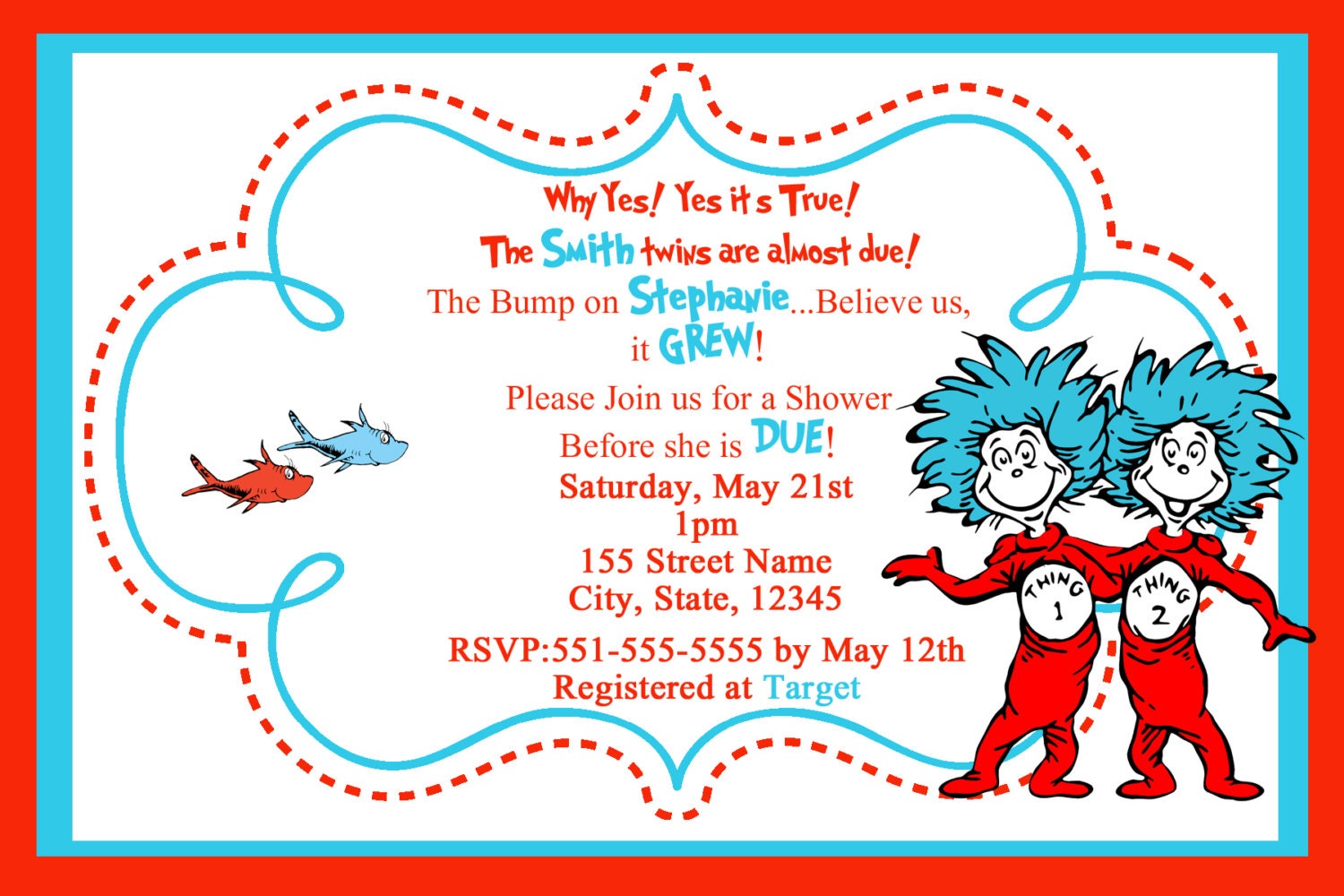 Dr Seuss Invitations For Twins 9