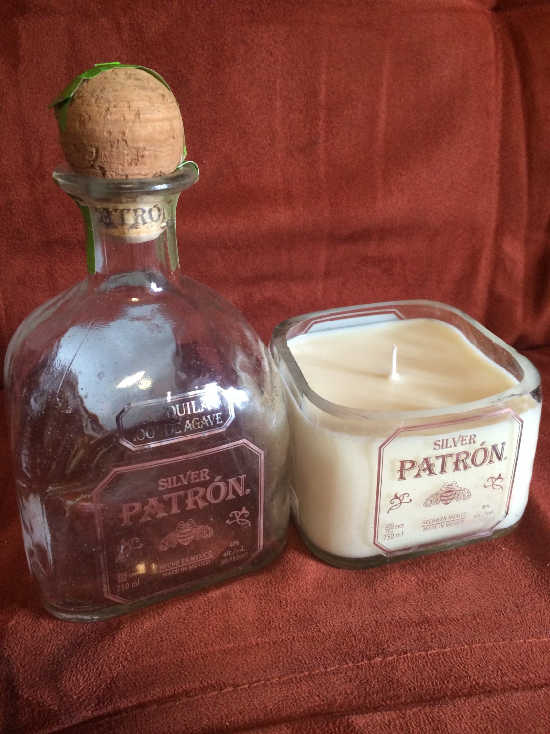 Patron Tequila Liquor Bottle Candle YOUR by BootleggerCandle