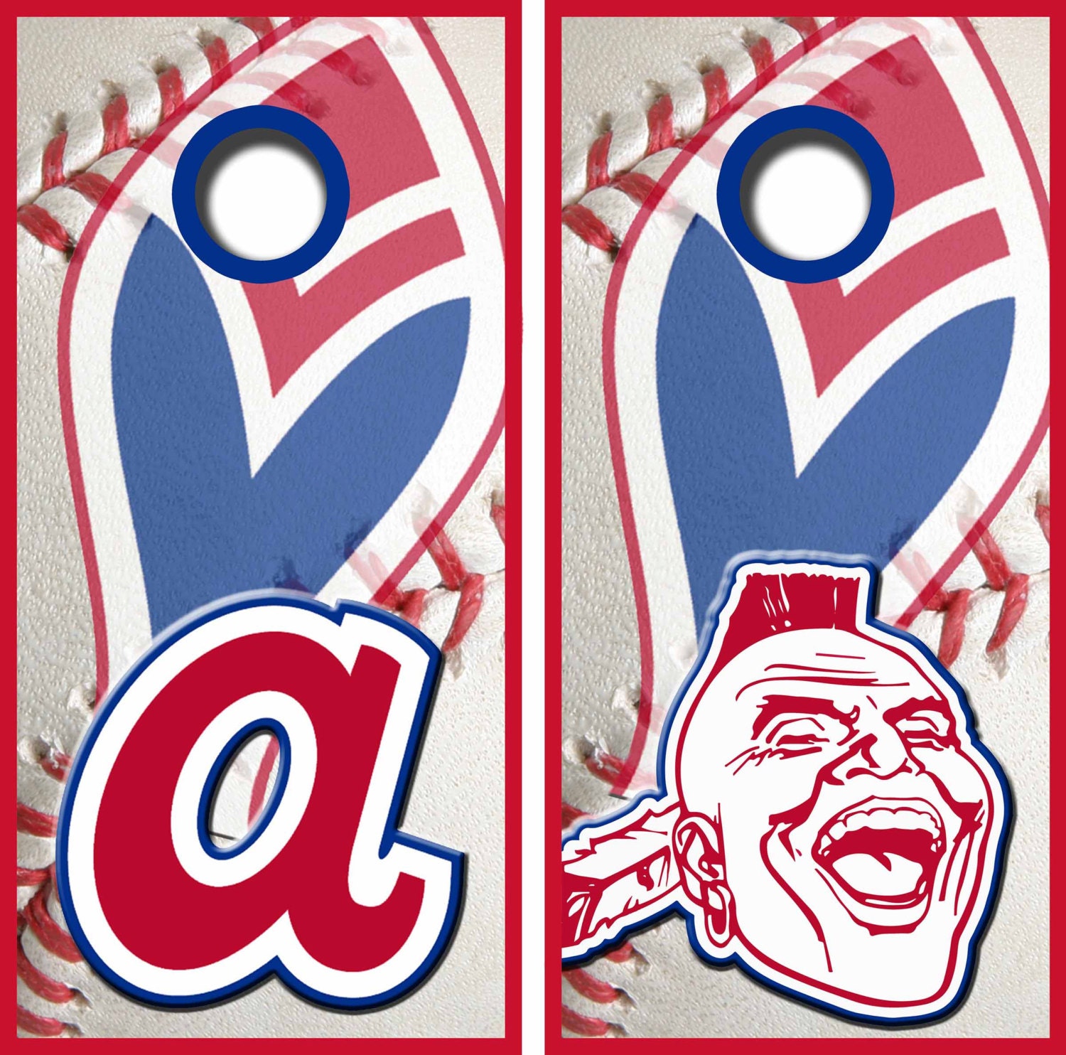 Atlanta Braves Cornhole Board Wrap Set By CornholeDesigner On Etsy