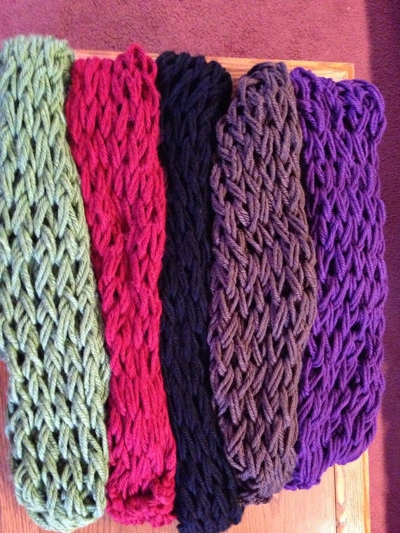 Arm Knit Single Wrap Infinity Scarf