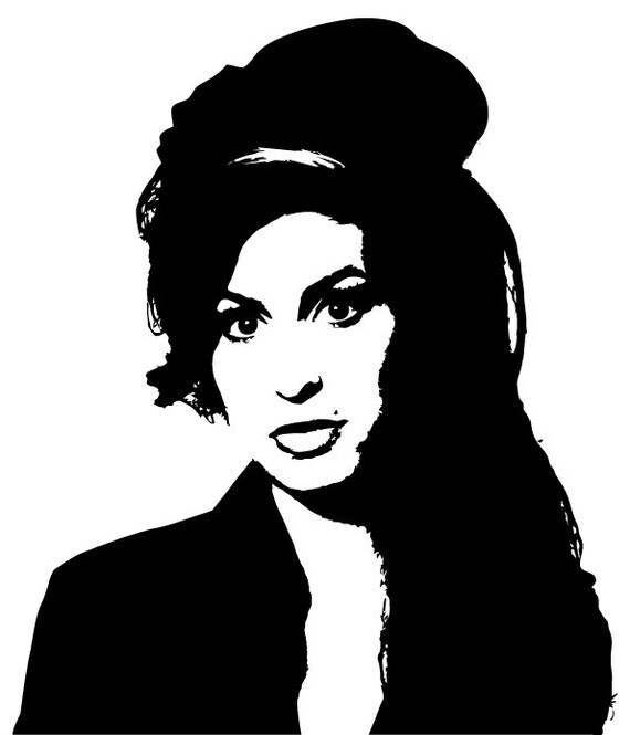 Vinyl Wall Sticker AMY WINEHOUSE Black 50 X 58 cm Amy