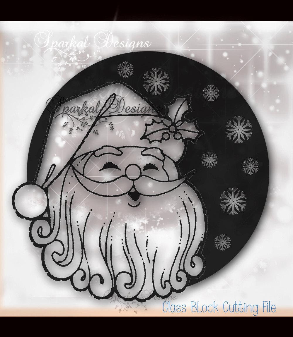 Download Christmas Santa SVG Cutting File Santa Glass Block SVG File