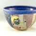 Purple Plum ceramic soup bowl IN STOCK SB142 - Tree and owl design