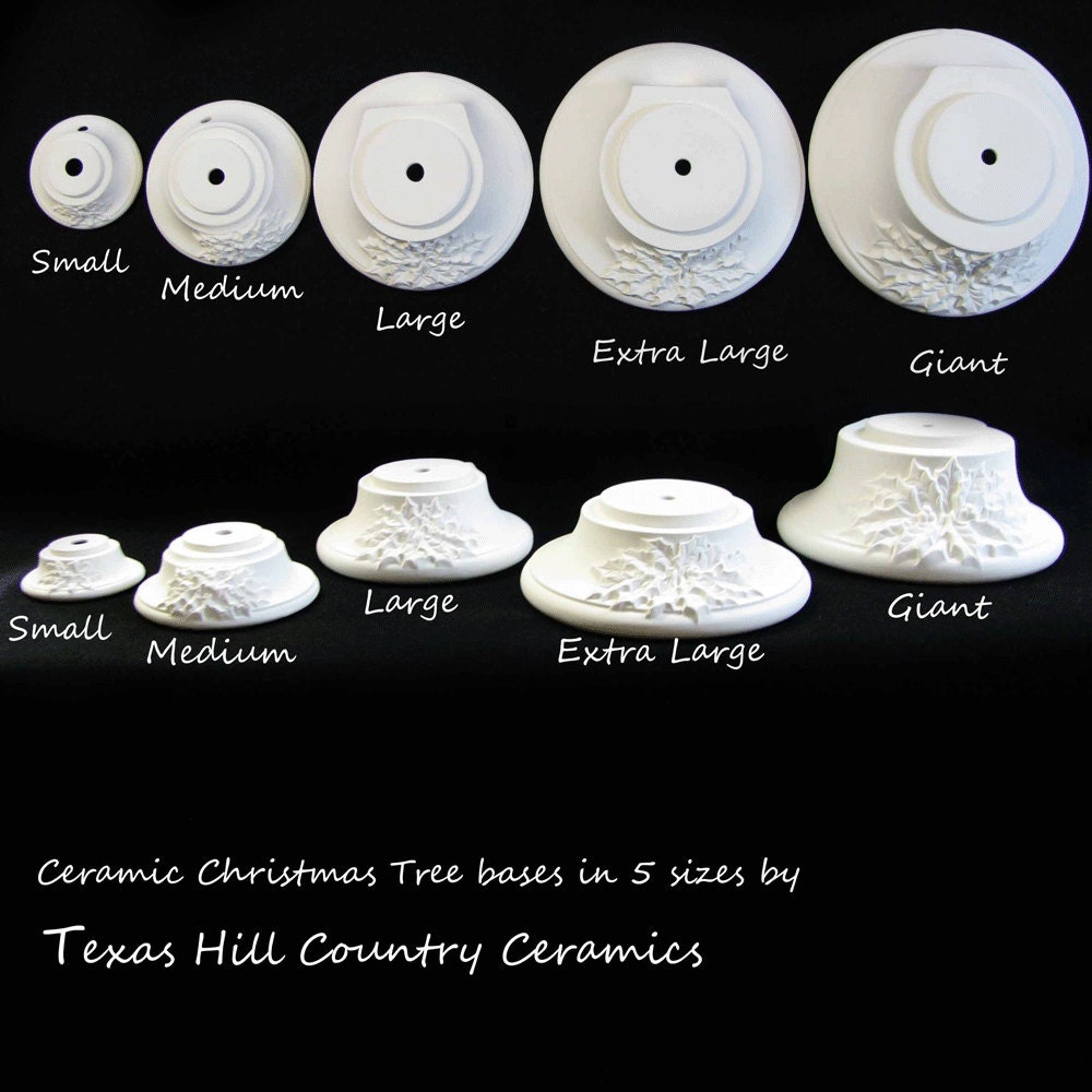 Large Replacement Base for Ceramic Christmas Tree with Holly