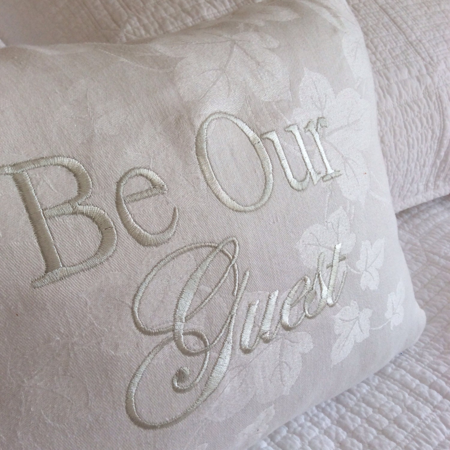 Decorative pillow coverBe Our Guestguest room by cutiepiedesigns