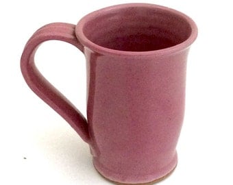 Wheel Thrown Pink Mug Stoneware Clay Pottery