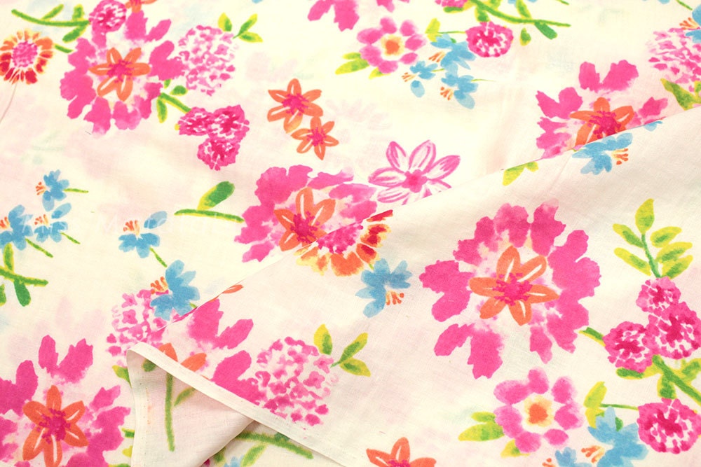 Japanese Fabric Double gauze spring flowers A 50cm