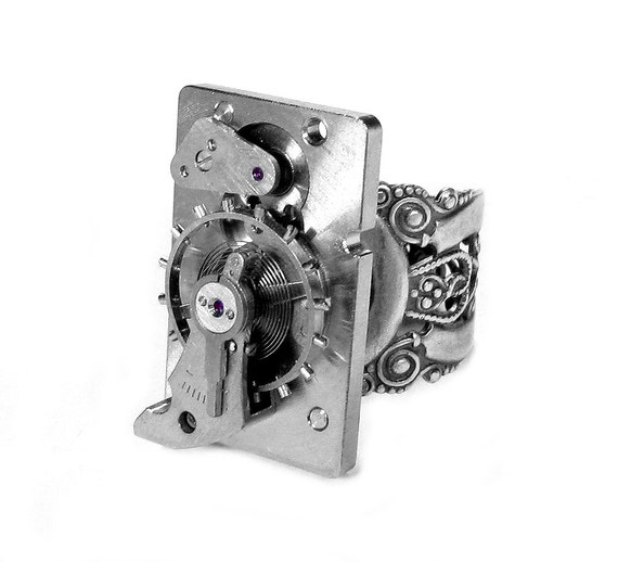 Steampunk Jewelry Ring Clock Work Gear Ring SOLDERED Silver BOLD SPINNiNG Gear Statement Ring Mens Jewelry Gift - Steampunk by edmdesigns by edmdesigns steampunk buy now online