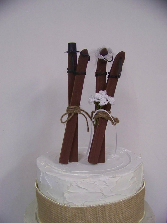  Wedding  Cake  Topper  Ski  Cake  Topper  Bride and Groom Skis