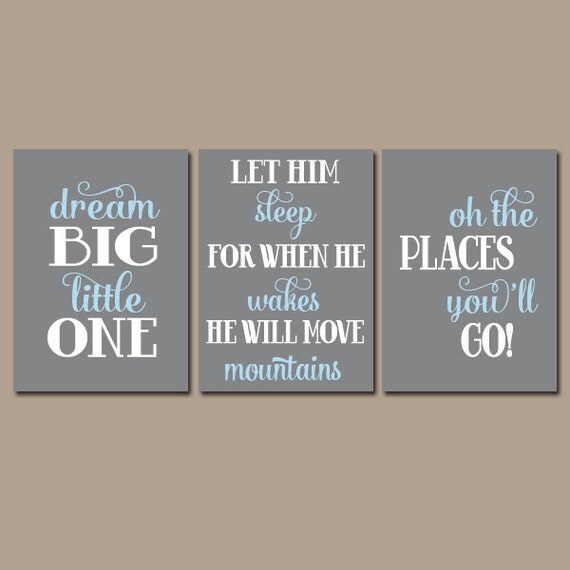 BOY Nursery Wall Art Nursery Quote ArtworkDream Big Let Him