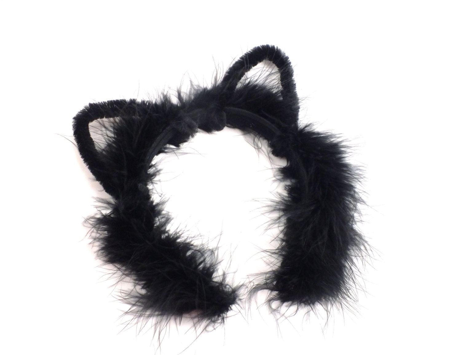 Black Cat Ears Headband Halloween Costume Headband by PICKLEBUG