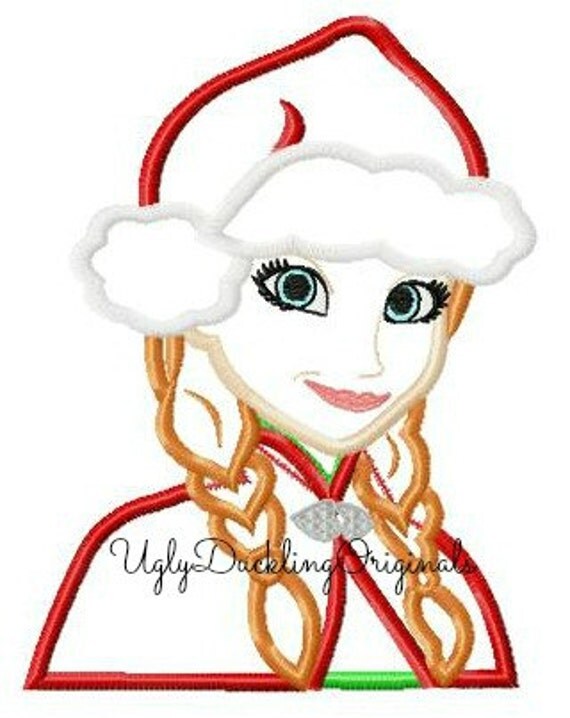 Frozen Anna Princess Christmas Santa Hat Original Artwork By