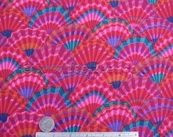 Kaffe Fassett PAPER FANS RED - Gp143 Cotton Quilt Fabric by the Yard, Half Yard, or Fat Quarter Fq Pink Purple