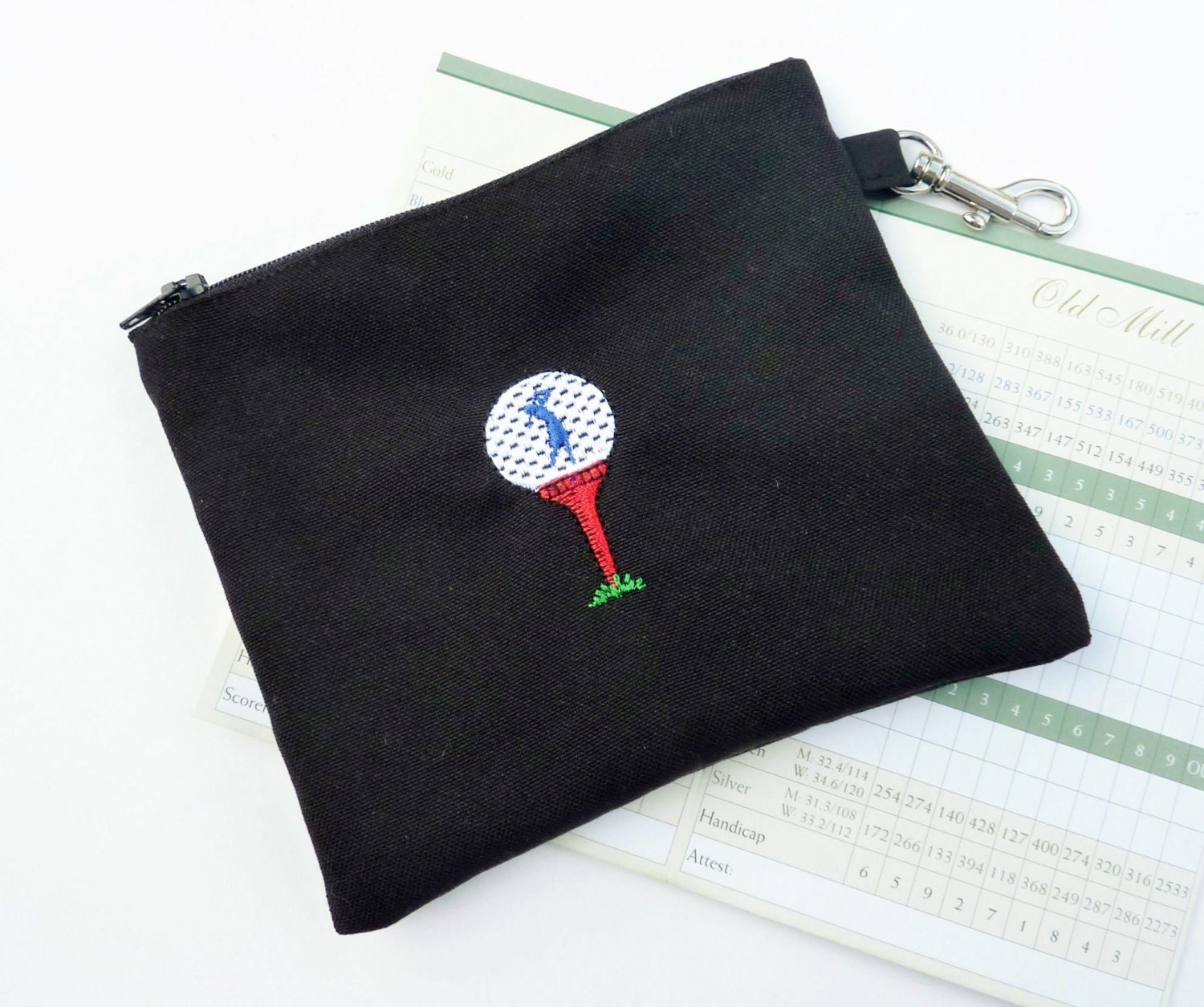Golf Accessory Bag Golf Ball on Tee with Woman Golfer