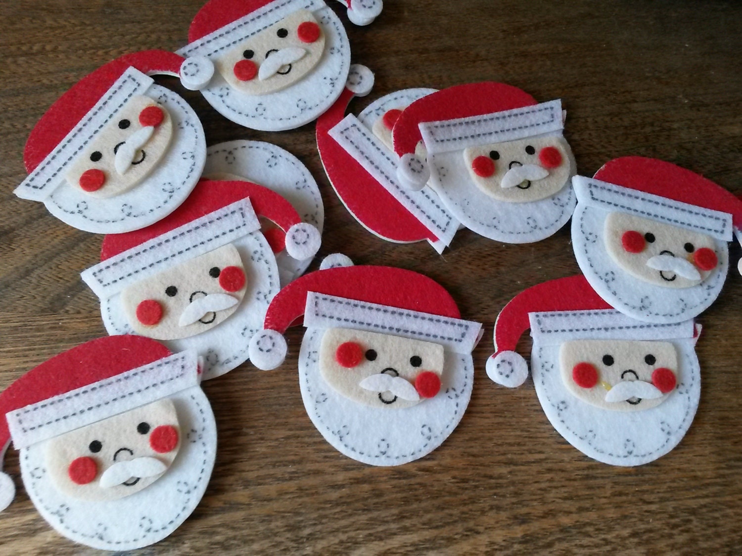 Santa embellishments stickers santa felt stickers Christmas