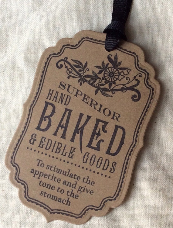 12 Superior Hand Baked and Edible Goods Gift Tags baked goods
