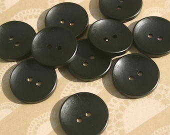 Black Wood Buttons - Black Wooden Button - Sewing Bulk Buttons - 1 3/16" Wide