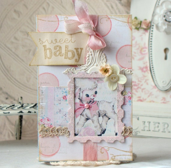 Sweet Baby Shabby Chic Handmade Card