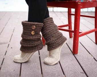 Crochet Pattern - Audrey Boots (Adult Sizes)