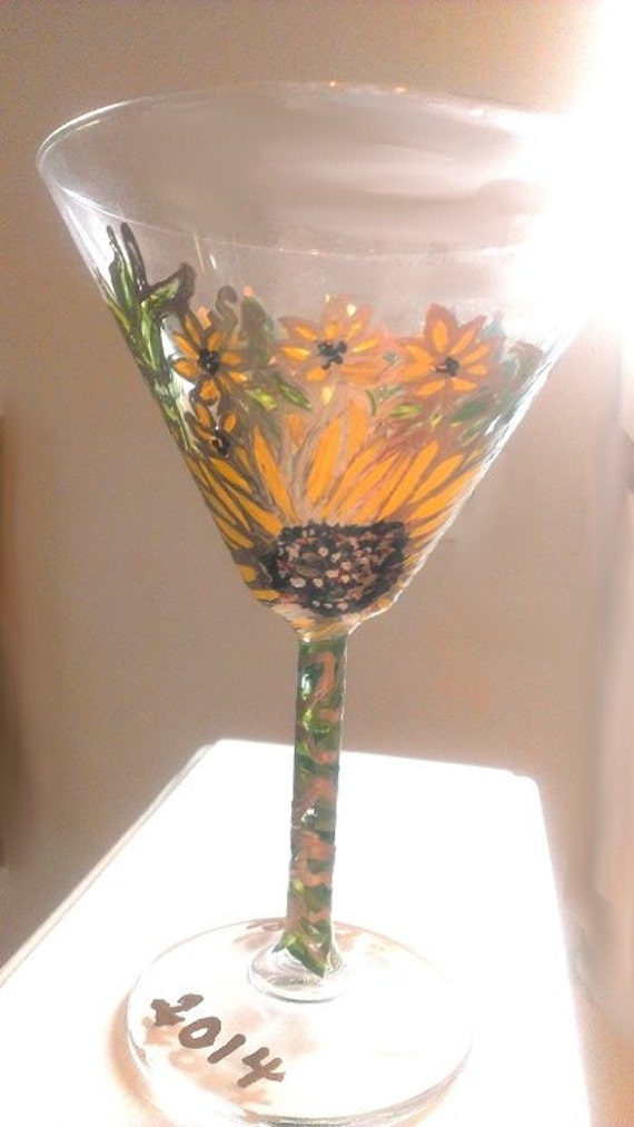 Hand Painted Martini Glasses Bring Sunshine To By Clearlysusan   Il 570xN.667400028 Z2uk 