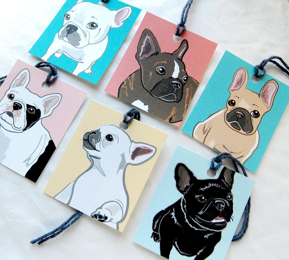 Frenchie Gift Tags Set of 6