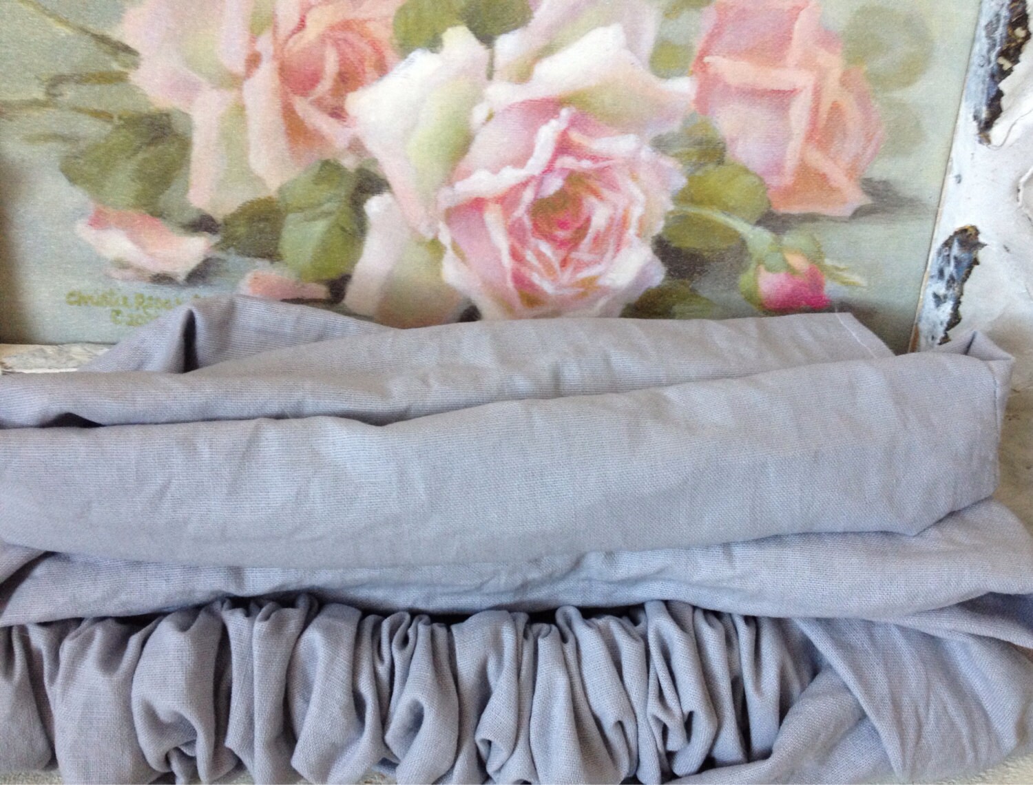 Paris Gray Linen Chandelier Chain Cover Cord Cover Velcro