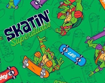 Teenage Mutant Ninja Turtles Skatin Cotton Woven By The Yard
