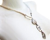 Wayward Lover. Rustic Victorian tribal lariat in white.