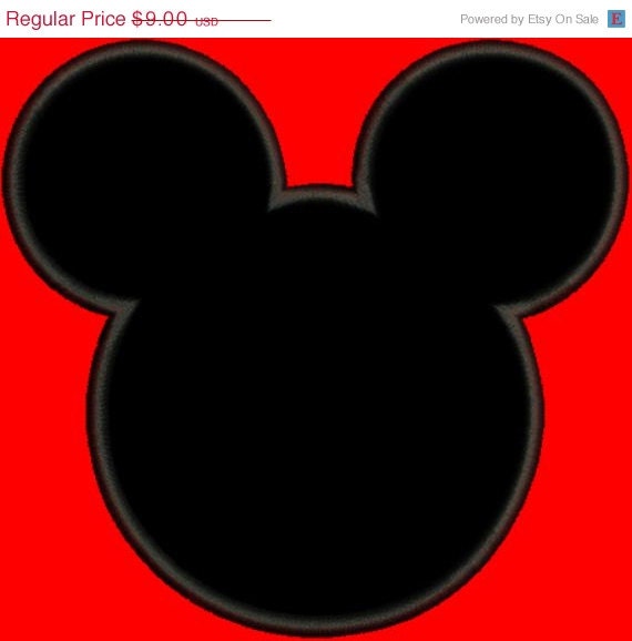SALE 65% off Applique Mickey Mouse Outline by embroiderydesignsavi