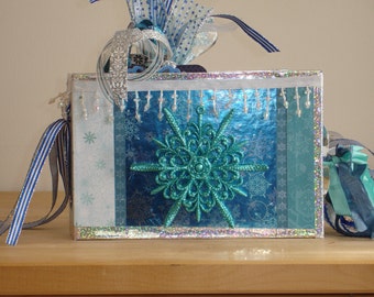 Sparkling Holiday/Winter Hand Made Photo Album OOAK Original