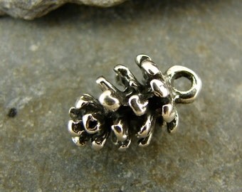 Sterling Silver Pinecone - Charm or Petite Pendant - 1 Piece - ctrpc