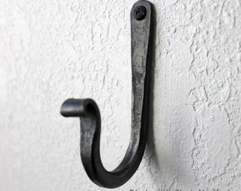 Rustic coat hook, towel hook, black metal hook, strong hook, iron hook, wall hook