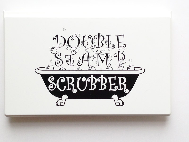 rubber stamp cleaning pad. double stamp scrubber. fine fiber