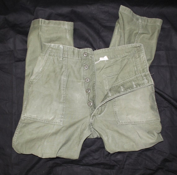 1960s Vietnam ERA US Army OG-107 Jungle Fatigue Pants 30/31